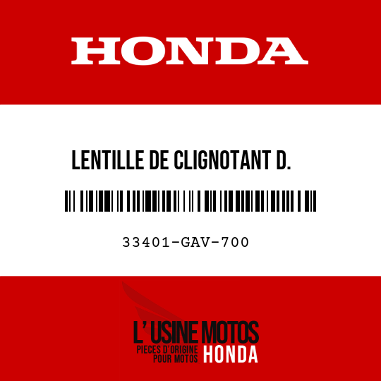 image de 33401-GAV-700 LENTILLE DE CLIGNOTANT D.