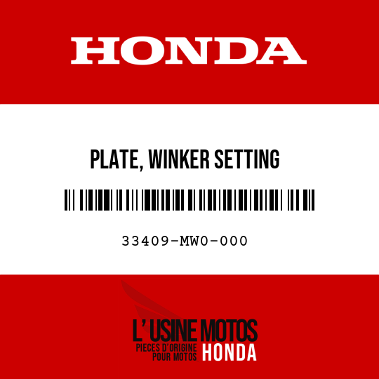 image de 33409-MW0-000 PLATE, WINKER SETTING