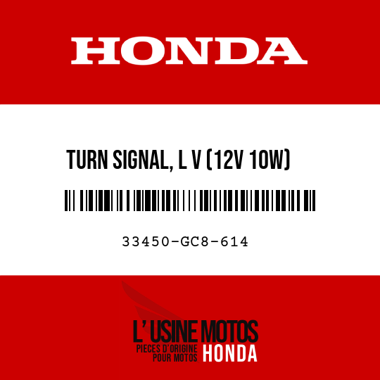 image de 33450-GC8-614 TURN SIGNAL, L V (12V 10W)