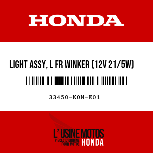 image de 33450-K0N-E01 LIGHT ASSY, L FR WINKER (12V 21/5W) (FIEM)