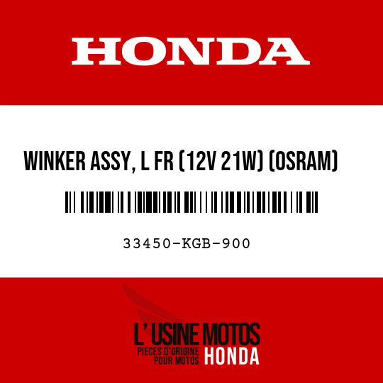 image de 33450-KGB-900 WINKER ASSY, L FR (12V 21W) (OSRAM)