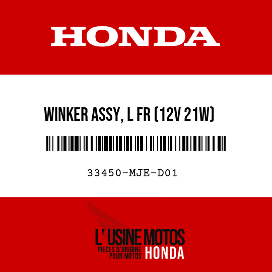 image de 33450-MJE-D01 WINKER ASSY, L FR (12V 21W)