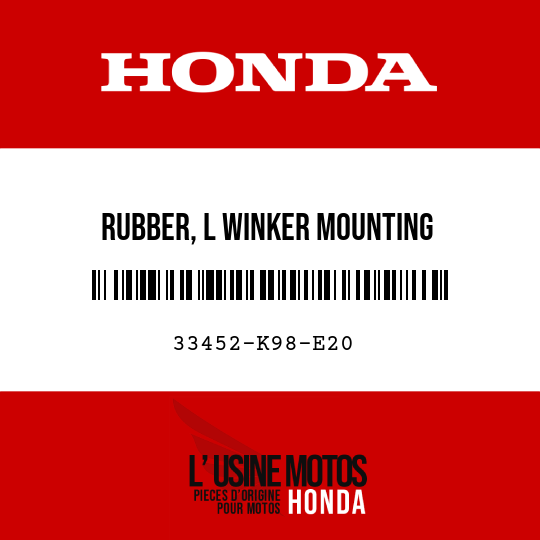 image de 33452-K98-E20 RUBBER, L WINKER MOUNTING