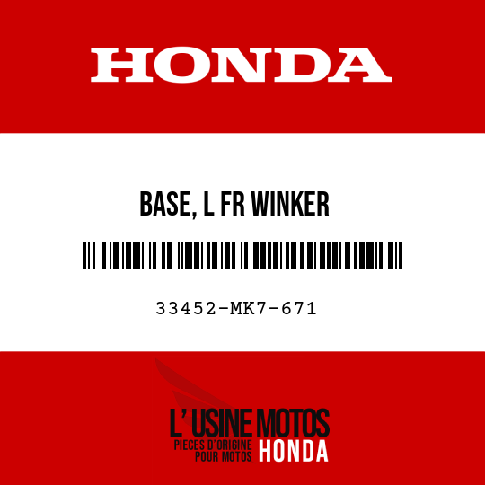 image de 33452-MK7-671 BASE, L FR WINKER