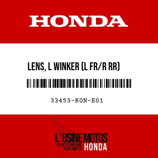image de 33453-K0N-E01 LENS, L WINKER (L FR/R RR)