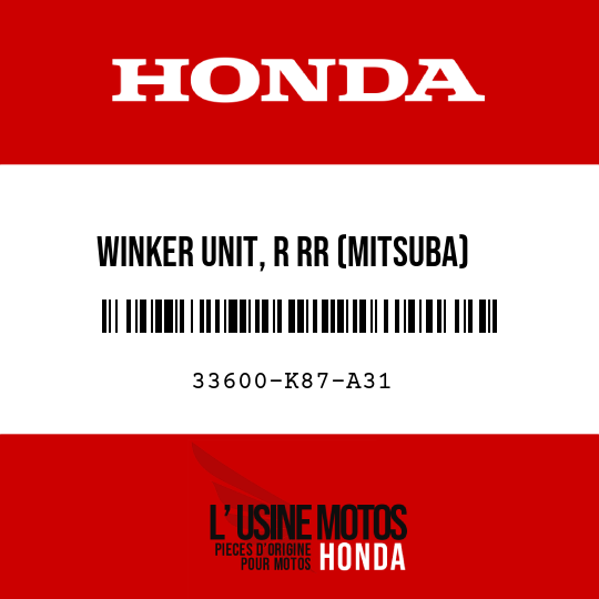 image de 33600-K87-A31 WINKER UNIT, R RR (MITSUBA)