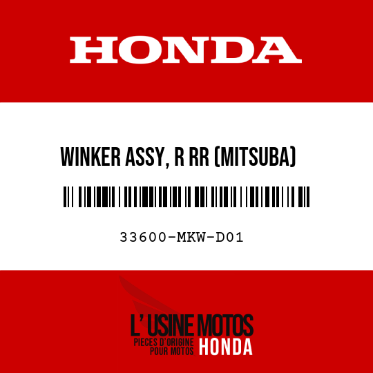 image de 33600-MKW-D01 WINKER ASSY, R RR (MITSUBA)