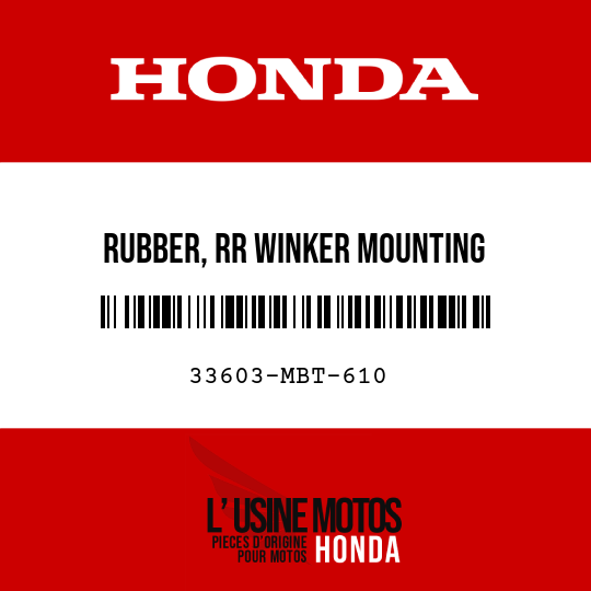 image de 33603-MBT-610 RUBBER, RR WINKER MOUNTING