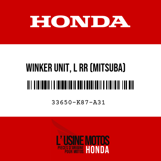image de 33650-K87-A31 WINKER UNIT, L RR (MITSUBA)