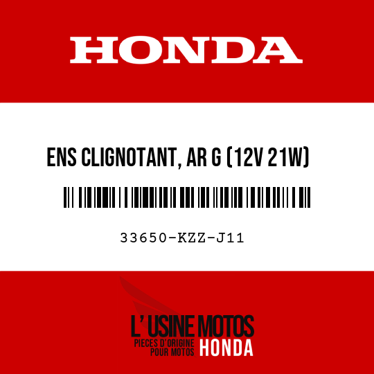 image de 33650-KZZ-J11 ENS CLIGNOTANT, AR G (12V 21W)