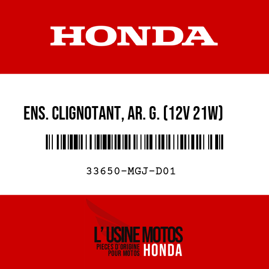 image de 33650-MGJ-D01 ENS. CLIGNOTANT, AR. G. (12V 21W)