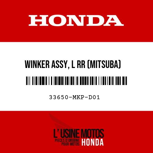 image de 33650-MKP-D01 WINKER ASSY, L RR (MITSUBA)