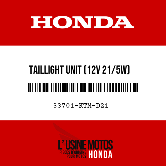 image de 33701-KTM-D21 TAILLIGHT UNIT (12V 21/5W)