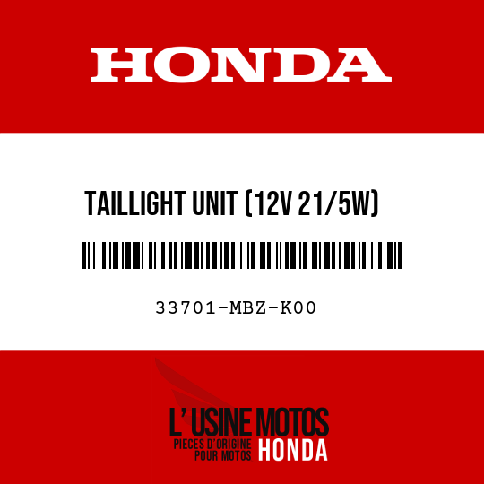 image de 33701-MBZ-K00 TAILLIGHT UNIT (12V 21/5W)