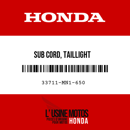 image de 33711-MN1-650 SUB CORD, TAILLIGHT