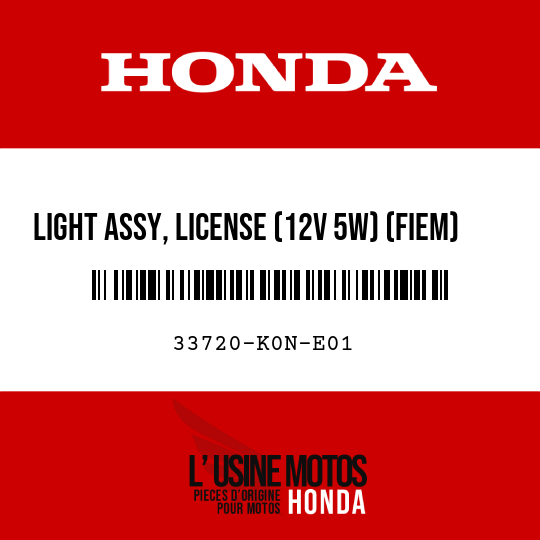 image de 33720-K0N-E01 LIGHT ASSY, LICENSE (12V 5W) (FIEM)