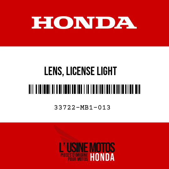 image de 33722-MB1-013 LENS, LICENSE LIGHT
