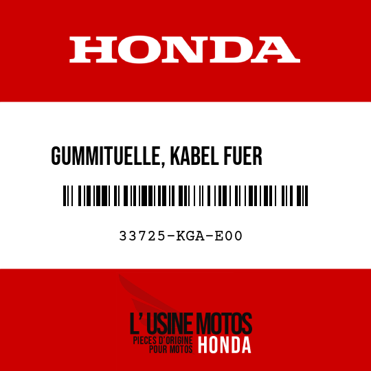 image de 33725-KGA-E00 GUMMITUELLE, KABEL FUER       KENNZEICHENBELEUCHTUNG