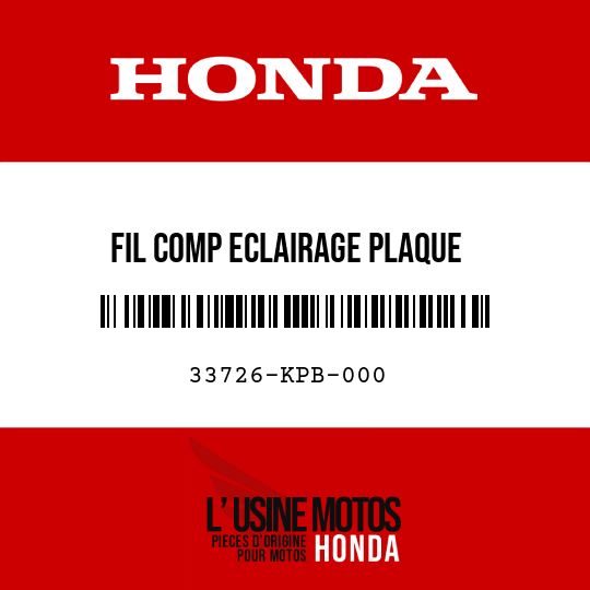 image de 33726-KPB-000 FIL COMP ECLAIRAGE PLAQUE