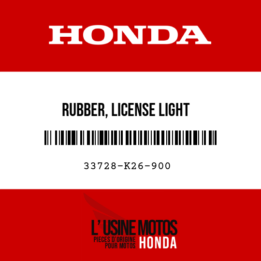 image de 33728-K26-900 RUBBER, LICENSE LIGHT