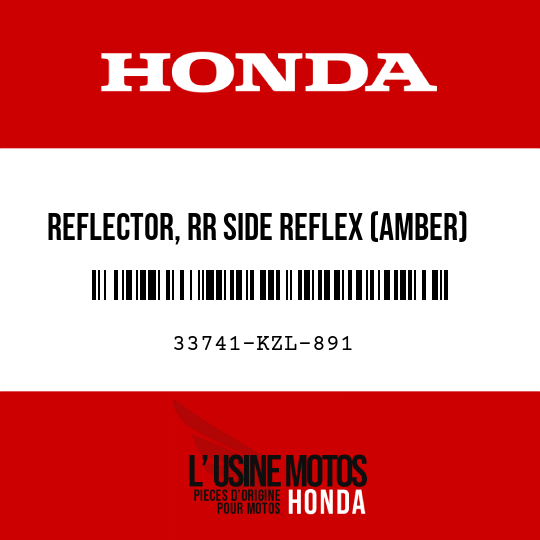 image de 33741-KZL-891 REFLECTOR, RR SIDE REFLEX (AMBER)