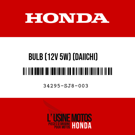 image de 34295-SJ8-003 BULB (12V 5W) (DAIICHI)