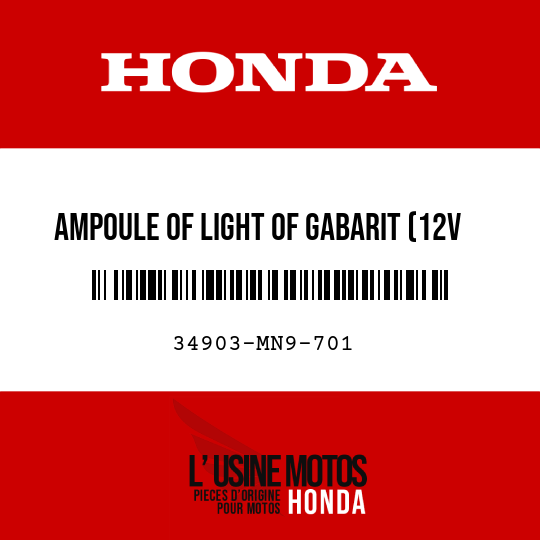image de 34903-MN9-701 AMPOULE OF LIGHT OF GABARIT (12V 34W)