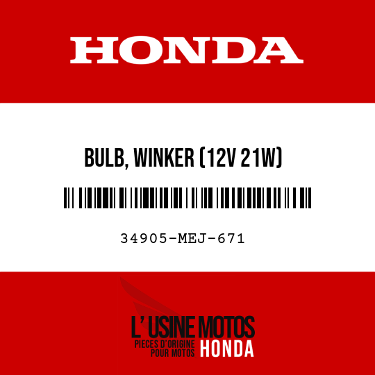 image de 34905-MEJ-671 BULB, WINKER (12V 21W)
