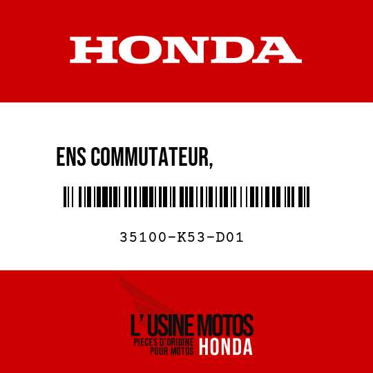 image de 35100-K53-D01 ENS COMMUTATEUR,             VERROUILLAGE POIGNEE