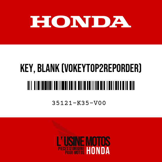 image de 35121-K35-V00 KEY, BLANK (V0KEYTOP2REPORDER)