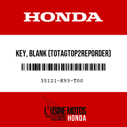 image de 35121-K93-T00 KEY, BLANK (T0TAGTOP2REPORDER)