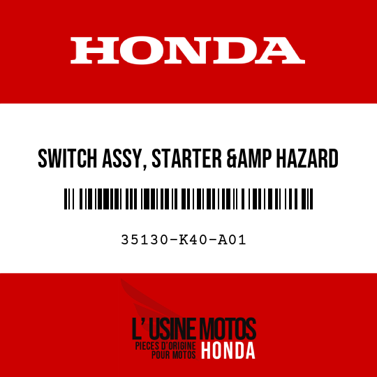 image de 35130-K40-A01 SWITCH ASSY, STARTER &amp HAZARD &amp IDLE STOP