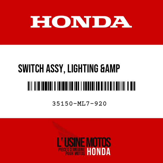 image de 35150-ML7-920 SWITCH ASSY, LIGHTING &amp      STARTER KILL