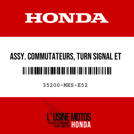 image de 35200-MKS-E52 ASSY. COMMUTATEURS, TURN SIGNAL ET LEVER OF VITESSES