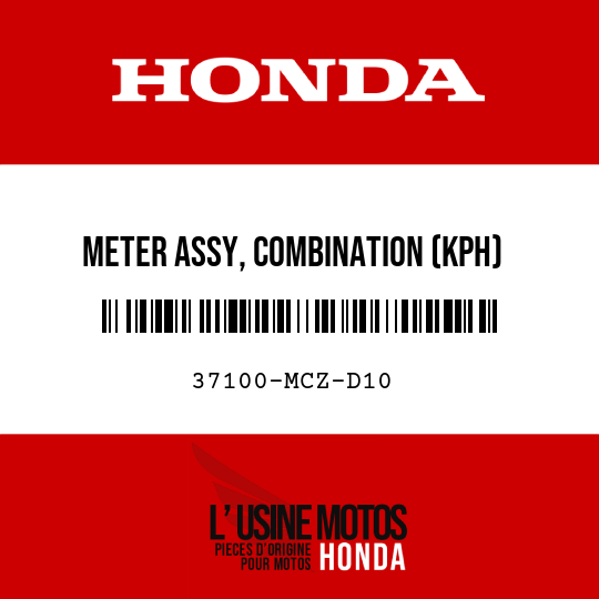 image de 37100-MCZ-D10 METER ASSY, COMBINATION (KPH)