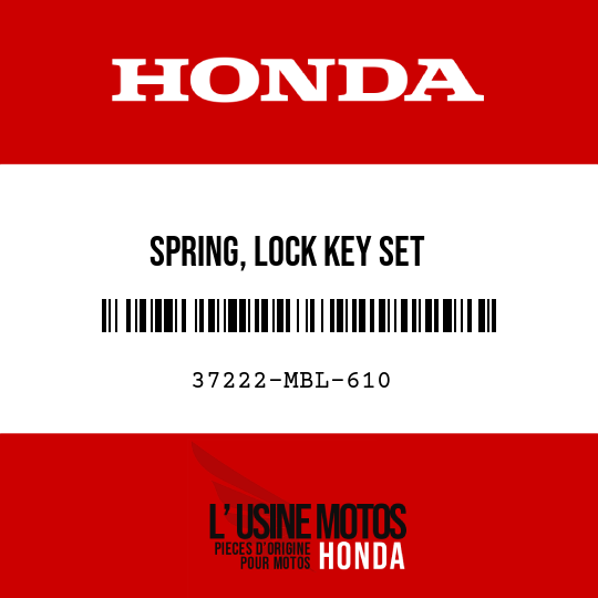 image de 37222-MBL-610 SPRING, LOCK KEY SET