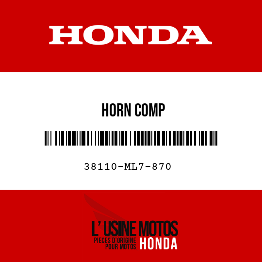 image de 38110-ML7-870 HORN COMP