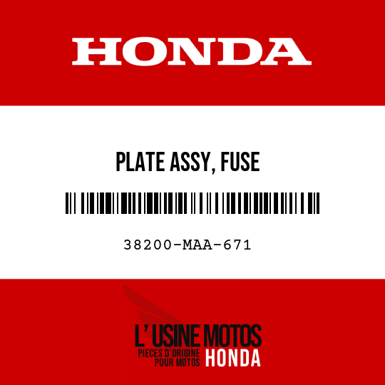 image de 38200-MAA-671 PLATE ASSY, FUSE