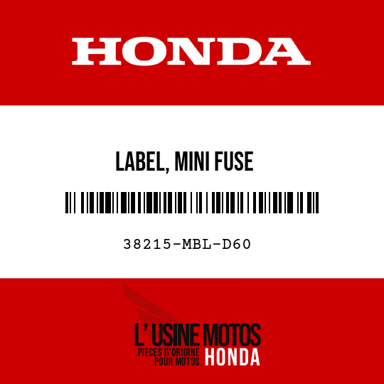 image de 38215-MBL-D60 LABEL, MINI FUSE