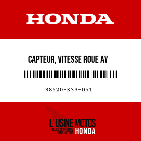 image de 38520-K33-D51 CAPTEUR, VITESSE ROUE AV