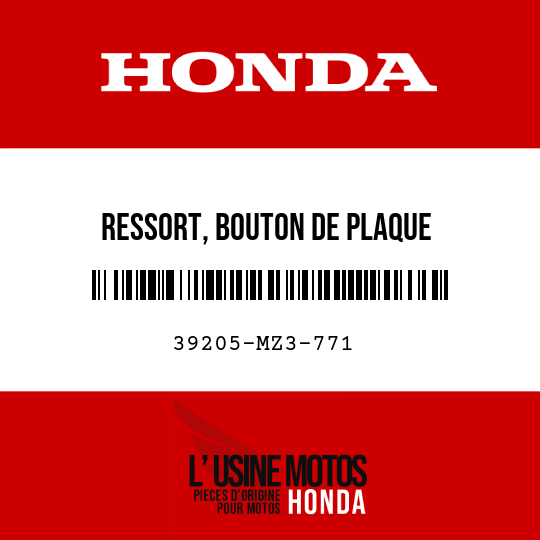 image de 39205-MZ3-771 RESSORT, BOUTON DE PLAQUE