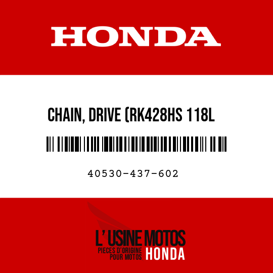 image de 40530-437-602 CHAIN, DRIVE (RK428HS 118L TAKASAGO)