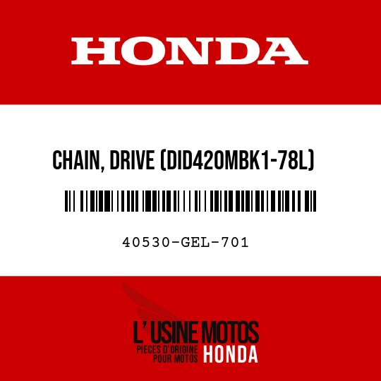 image de 40530-GEL-701 CHAIN, DRIVE (DID420MBK1-78L) (DAIDO)