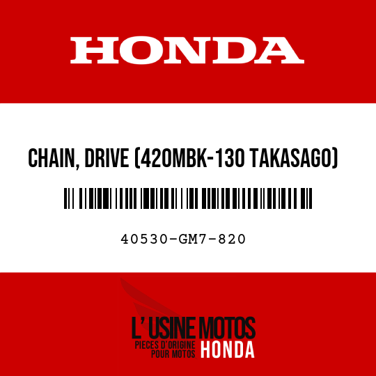 image de 40530-GM7-820 CHAIN, DRIVE (420MBK-130 TAKASAGO)