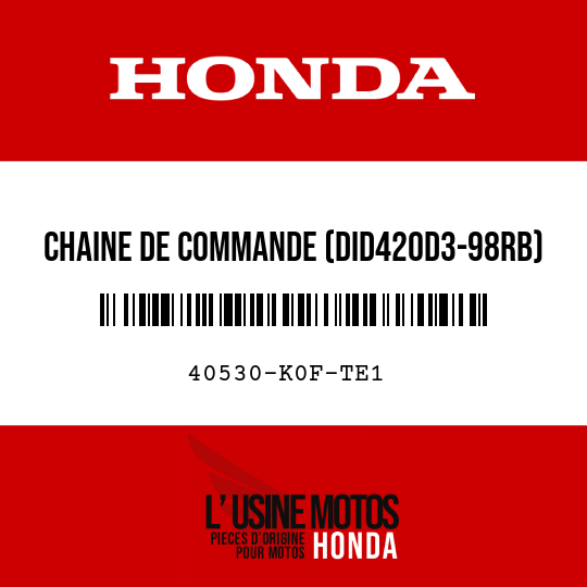 image de 40530-K0F-TE1 CHAINE DE COMMANDE (DID420D3-98RB)