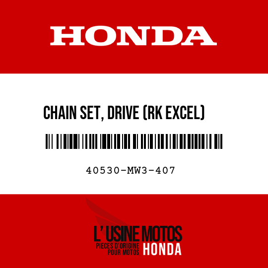 image de 40530-MW3-407 CHAIN SET, DRIVE (RK EXCEL) (RK525SMOZ4-112LE)