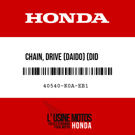 image de 40540-K0A-EB1 CHAIN, DRIVE (DAIDO) (DID 520VF2-120ZB) (STANDARD LINK 112L)