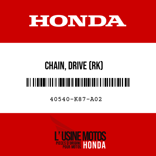 image de 40540-K87-A02 CHAIN, DRIVE (RK) (RK520KLO2-120LJFZ) (STANDARD LINK 112L)