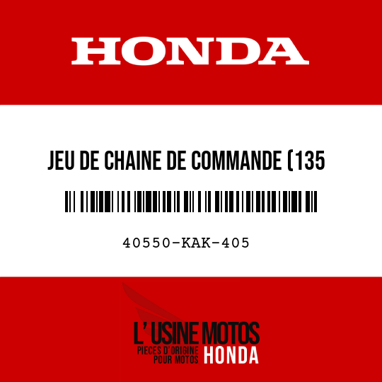 image de 40550-KAK-405 JEU DE CHAINE DE COMMANDE (135 OR-A-108LE)