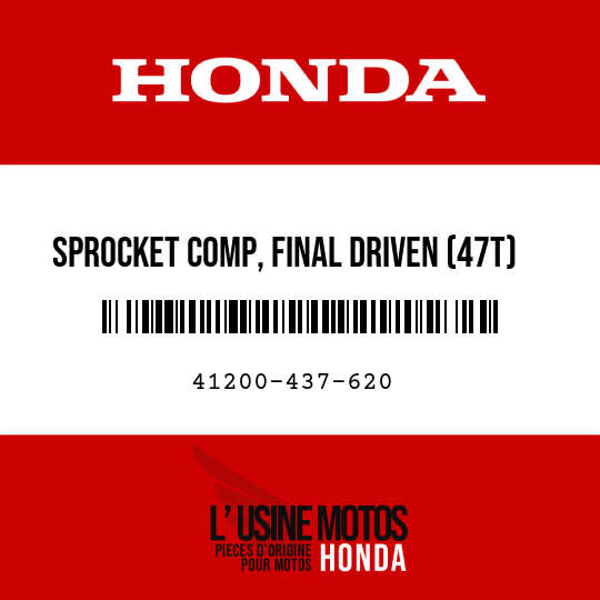 image de 41200-437-620 SPROCKET COMP, FINAL DRIVEN (47T)